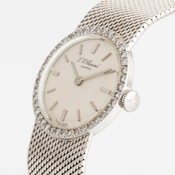 L.U. Chopard, Ladies' Bracelet Watch, white gold and bezel with eight cut diamonds.