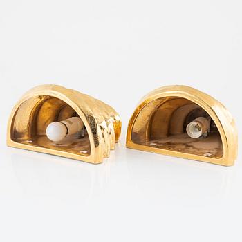 Louis Drimmer, a pair of wall lamps, France, later part of the 20th century.