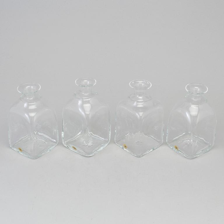 A set of four "Antik" decanters by Reijmyre Glasbruk.