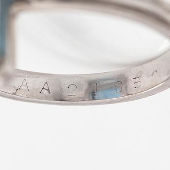 H.Stern, ring, cocktailring, 18K vitguld med akvamarin och diamanter.