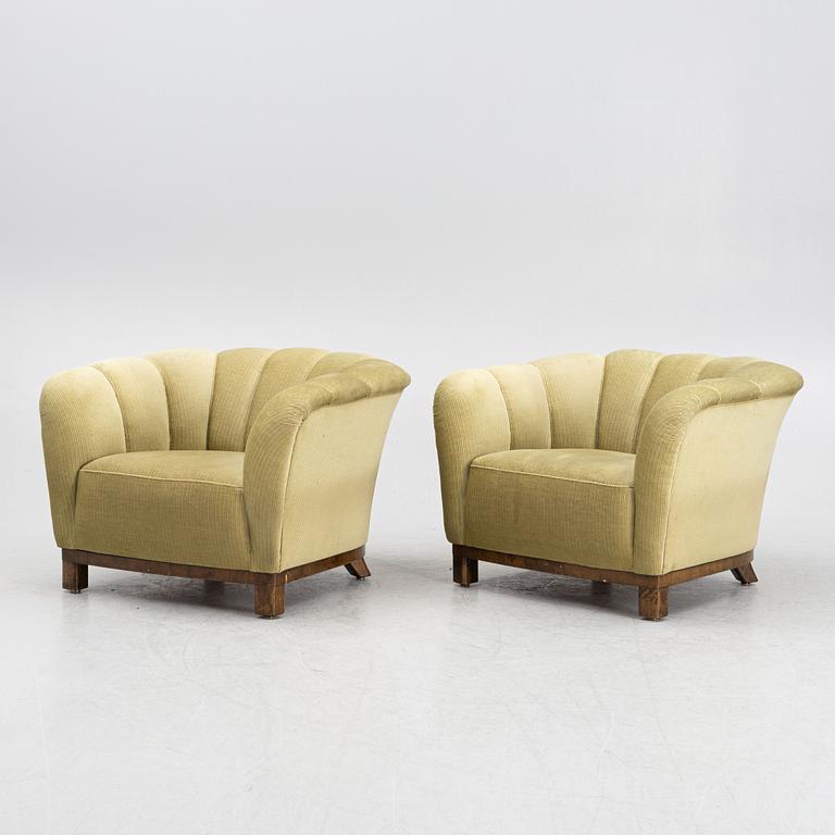 Fåtöljer, ett par, Swedish modern, 1930-tal.