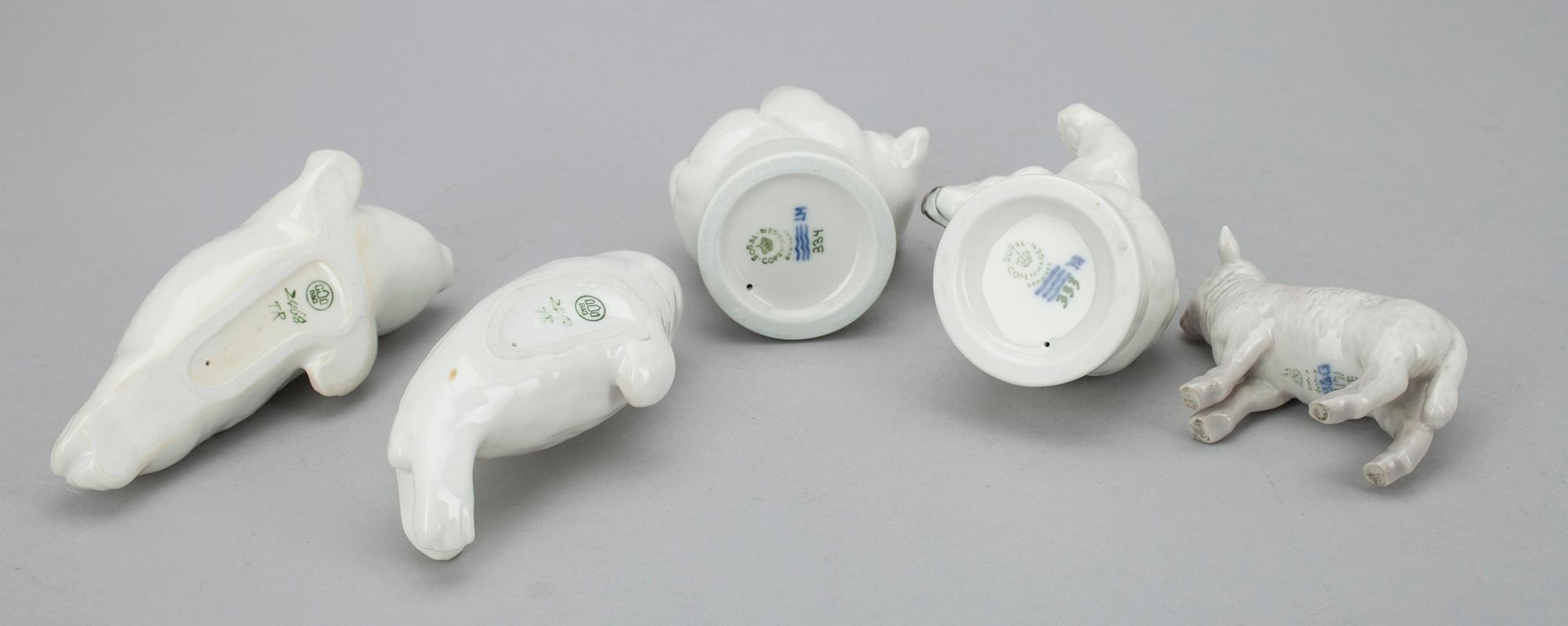 FIGURIN, 5 st. porslin, Bing & Gröndahl, Danmark, 1900-talets mitt.