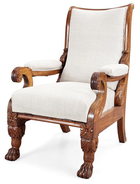 A North European 1820's mahogany armchair.