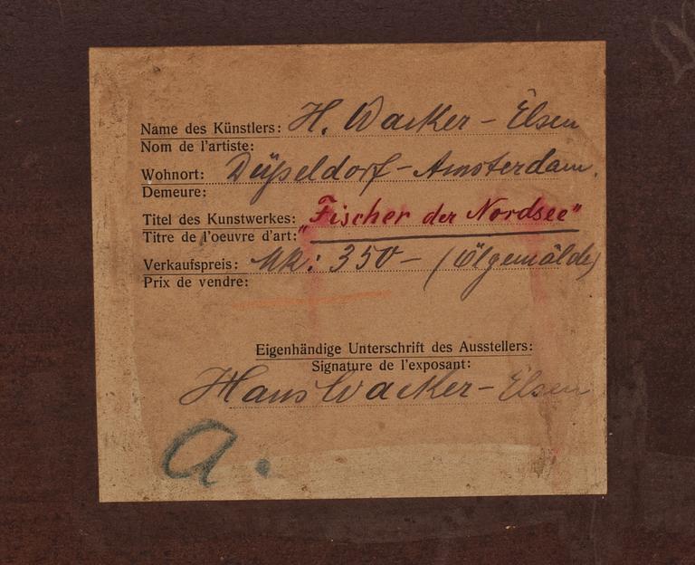 HANS WACKER-ELSEN, olja på pannå, signerad.