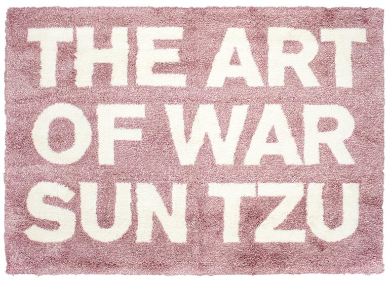 Ulf Rollof, CARPET. "THE ART OF WAR SUN TZU". Tufted in 2010. 248 x 352 cm. Ulf Rollof, Sweden, born in 1961.
