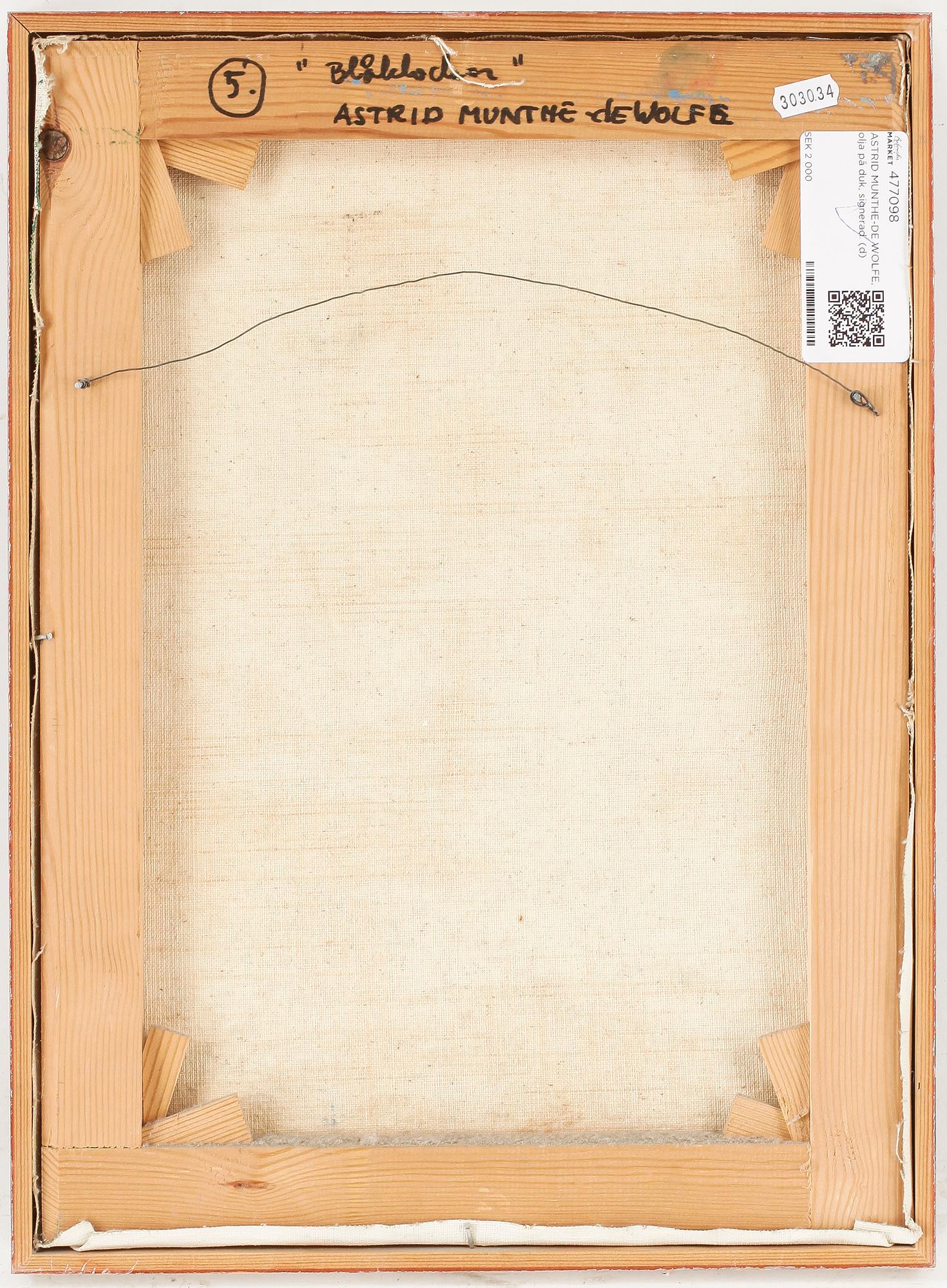 ASTRID MUNTHE-DE WOLFE, olja på duk, signerad.