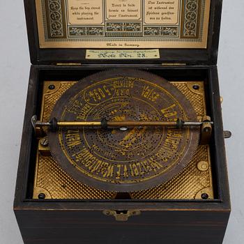 A German music box, Symphonion Simplex. Late 19th century.