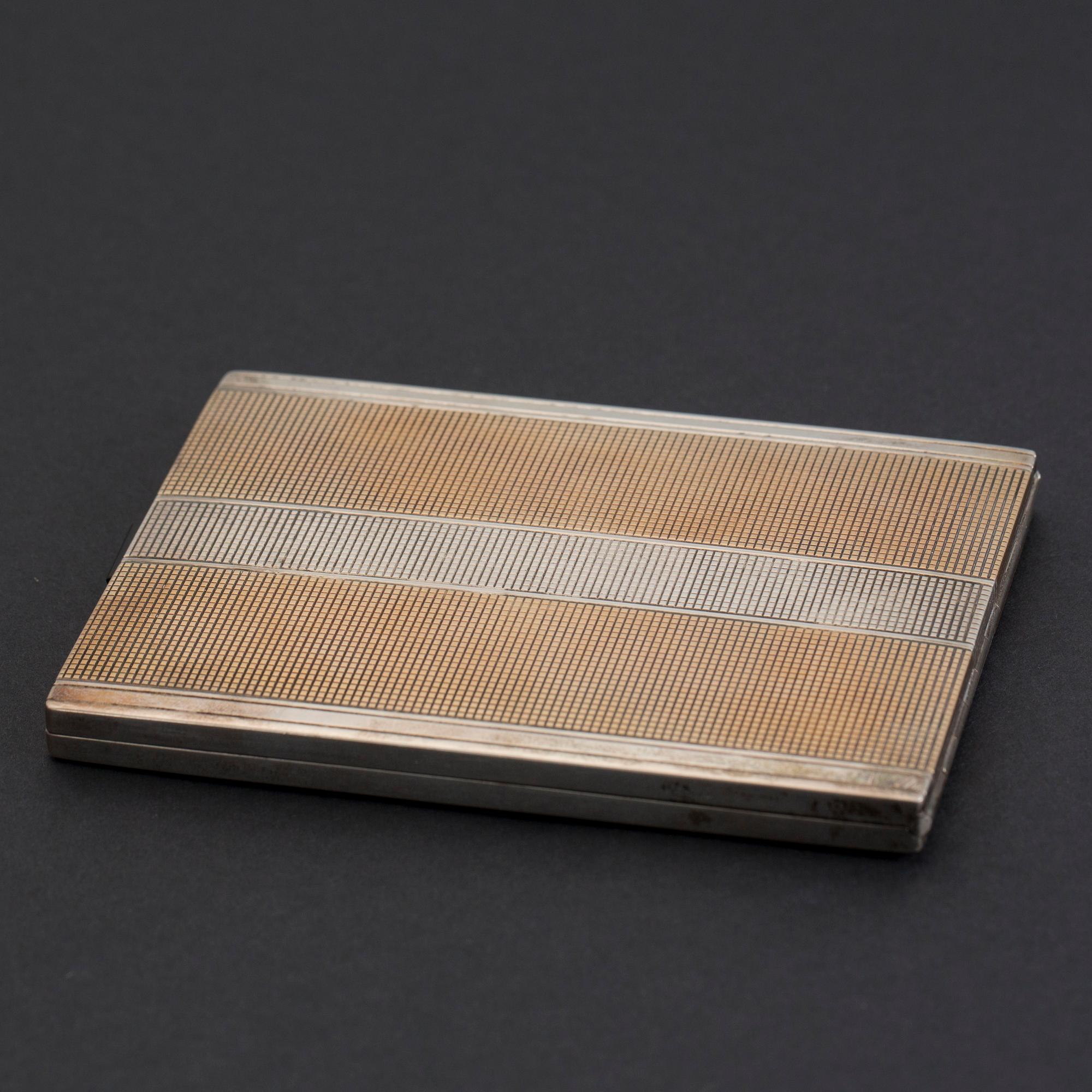 CIGARETTETUI, silver, Frankrike, svenska importstämplar. Vikt ca 148 g.