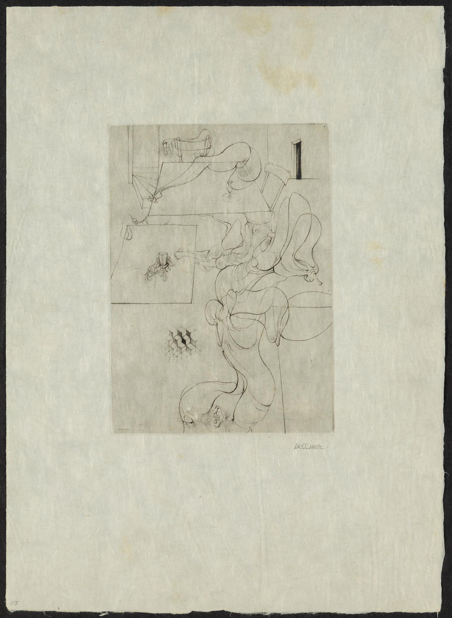 HANS BELLMER, etsning, 1961, signerad med blyerts.