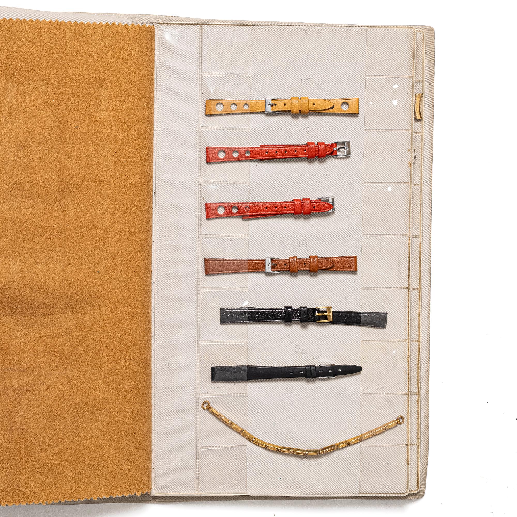 Lot of watch straps, metal links and an Omega watch box "No Reserve".