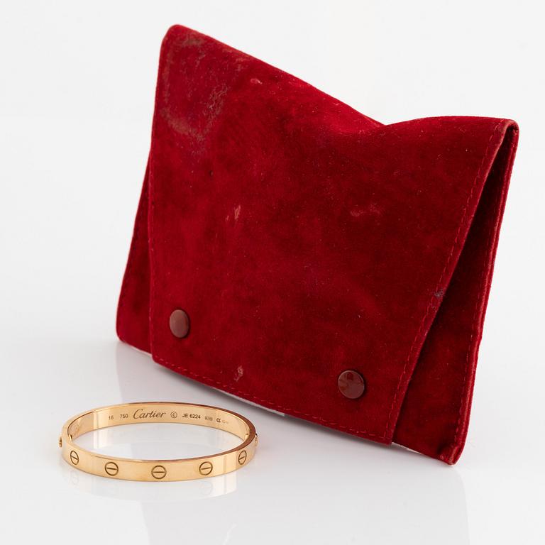 A Cartier "Love" bracelet in 18K gold.