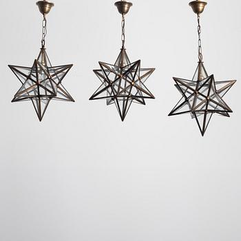 Three pendant lamps, 20th century.