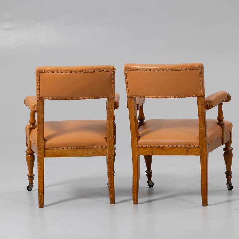 A pair of armchairs, early 20th century.