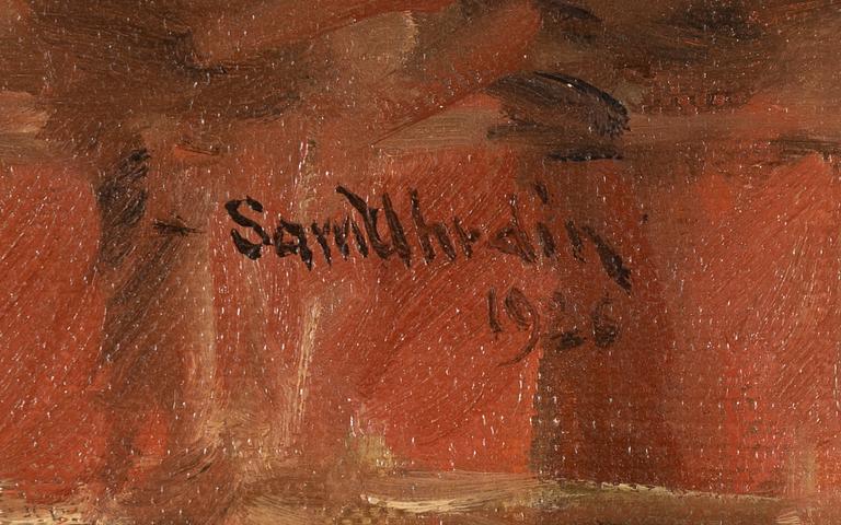 Sam Uhrdin, oil on canvas, signed and dated 1926.