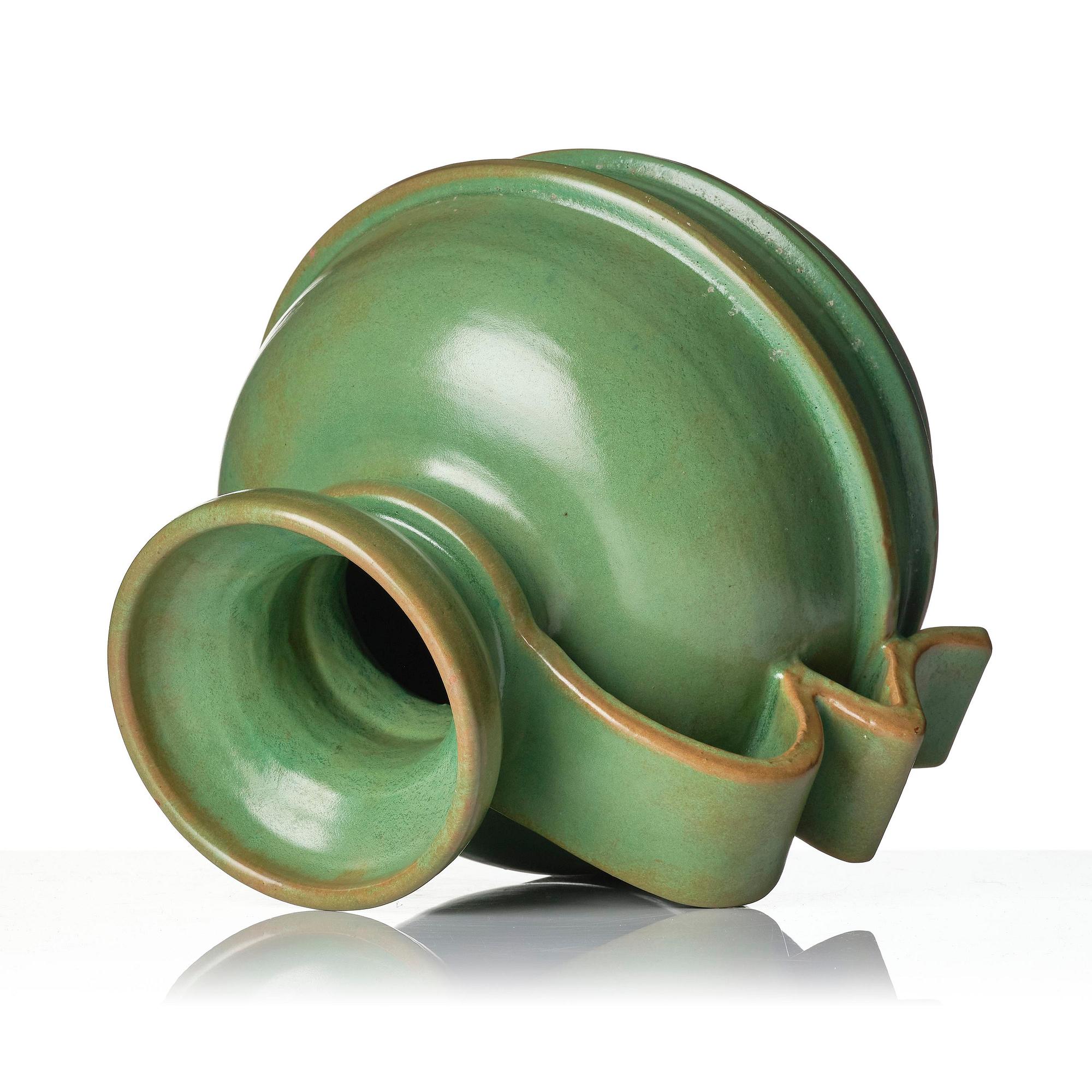 Allan Ebeling, or Albert Landin, a grand glazed earthenware vase, Sigtuna keramik, Sweden, 1937-40.