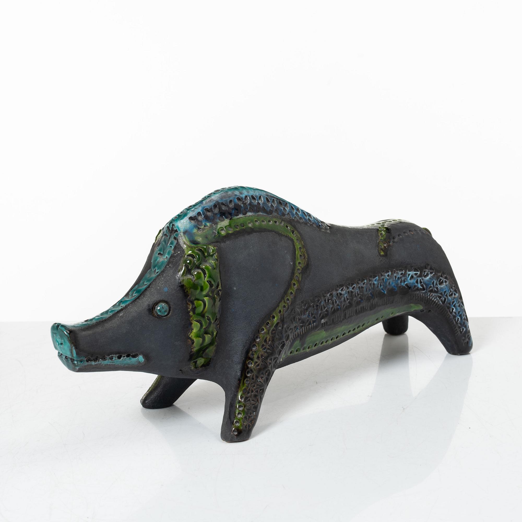 Aldo Londi, Wild boar, ceramic, Bitossi.