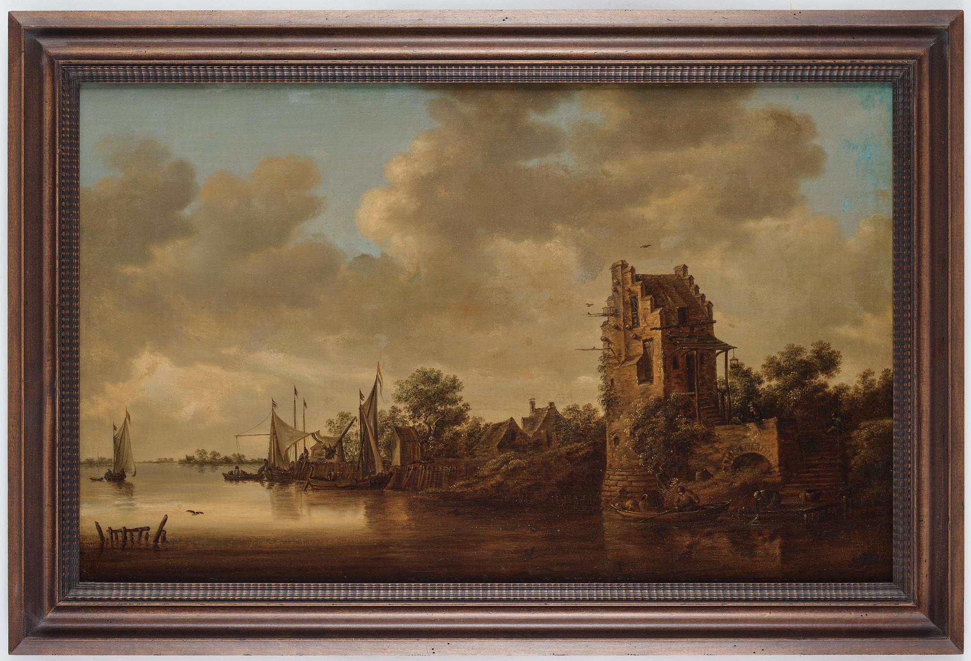 Jan van Goyen Follower of, Landscape with a river.