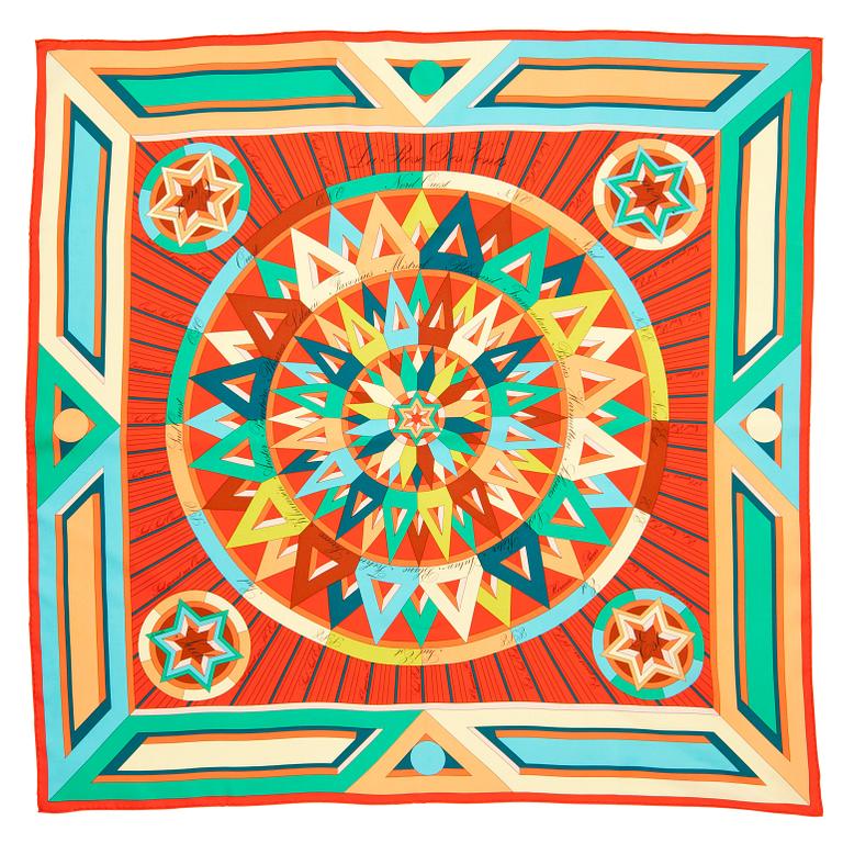 HERMÈS, a silk scarf, "La Rose Des Vents".