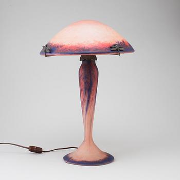 An early 20th century table lamps, signed Le Verre Francais.