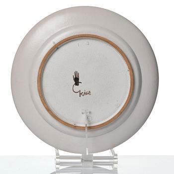 Wilhelm Kåge, two faience dishes, Gustavsbergs studio, Sweden, 1940's.