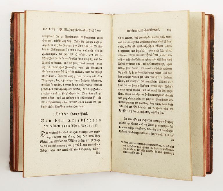 BOK, "Kritik der practischen vernunft" av Immanuel Kant, Riga 1792.