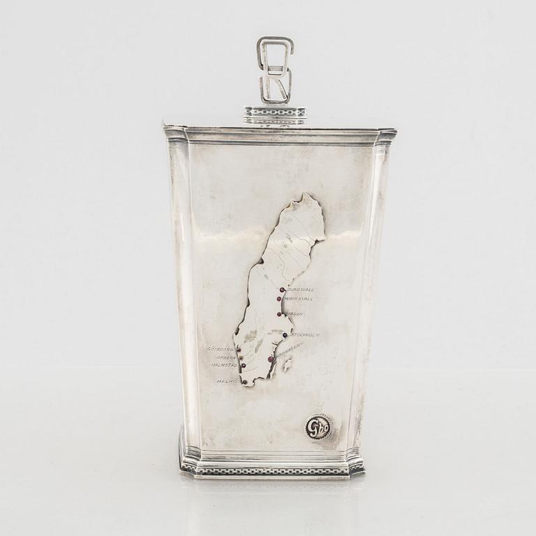 A Swedish Silver Lidded Jar, mark of Tore Eldh, Ceson, Gothenburg 1949.