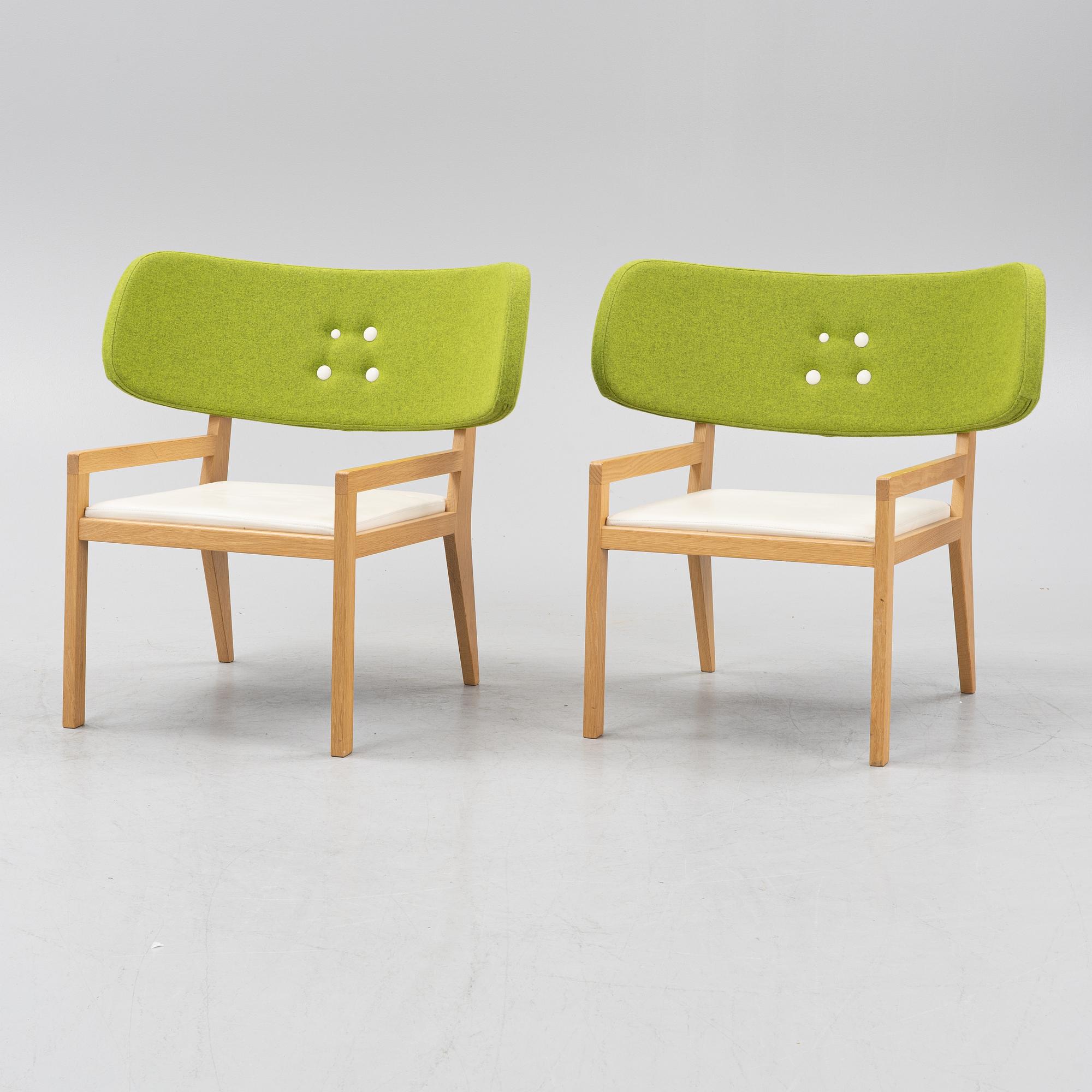 GamFratesi, Stine Gam & Enrico Fratesi, a pair of 'Cartoon' oak easy chairs, Swedese.