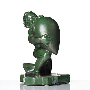 Ivar Johnsson, "Caliban", a glazed ceramic sculpture, Gefle porcelain factory, 1930s.
