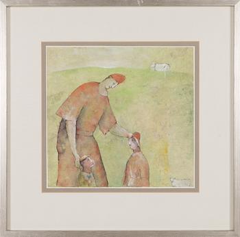 Olavi Vaarula, mixed media on paper, signed and dated 1986.