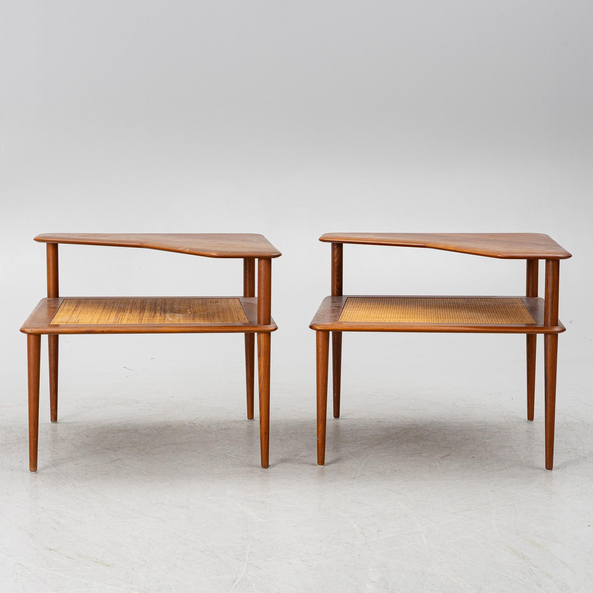 Peter Hvidt & Orla Mølgaard Nielsen, a pair of 'Minerva' tables, France & Son, Denmark, 1960's.
