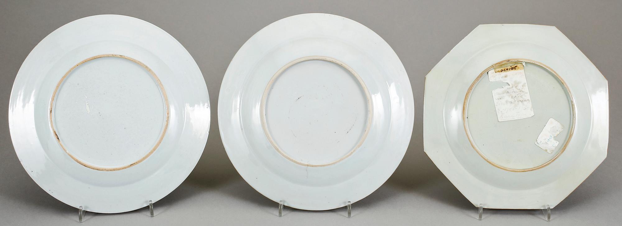 TALLRIKAR, 2+2+2, porslin, Qianlong, kina 1700-tal.