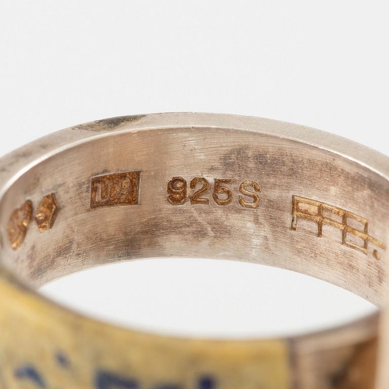 Lars Arby, fyra ringar, silver, en med tigeröga.