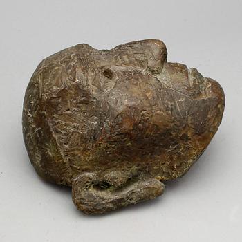 ANSIKTE, brons, okänd konstnär, monogramsignerad "B.H", 1900-talets senare del.