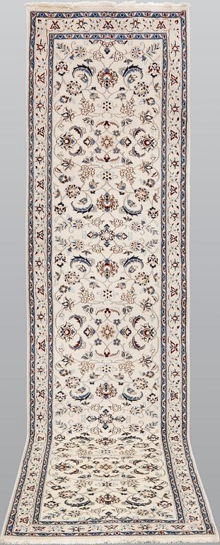 A part silk Nain, runner so called 9 LAA, ca 290 x 75 cm.