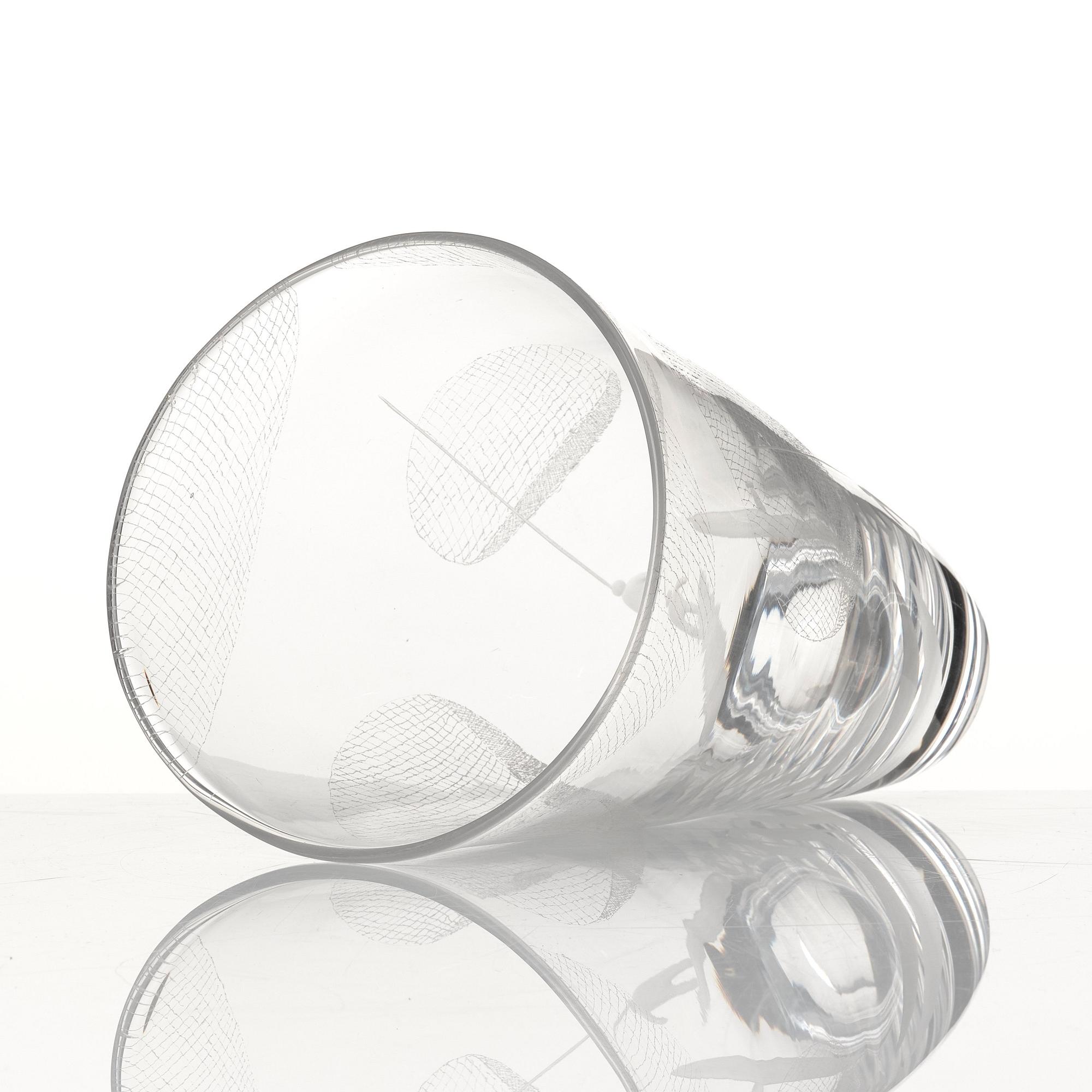 Vicke Lindstrand, an engraved glass vase, Kosta, Sweden 1950-60s.