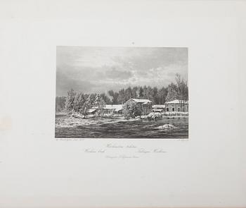 PARTI GRAVYRER, 18 st, stålstick, "En resa i Finland", A. Weger, 1870-tal.