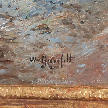 WILHELM VON GEGERFELT, olja på pannå, signerad.