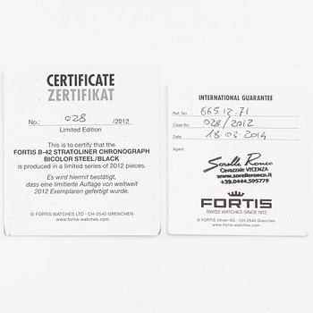 Fortis, B-42 Stratoliner, "Limited Edition", chronograph, wristwatch, 43.5 mm.