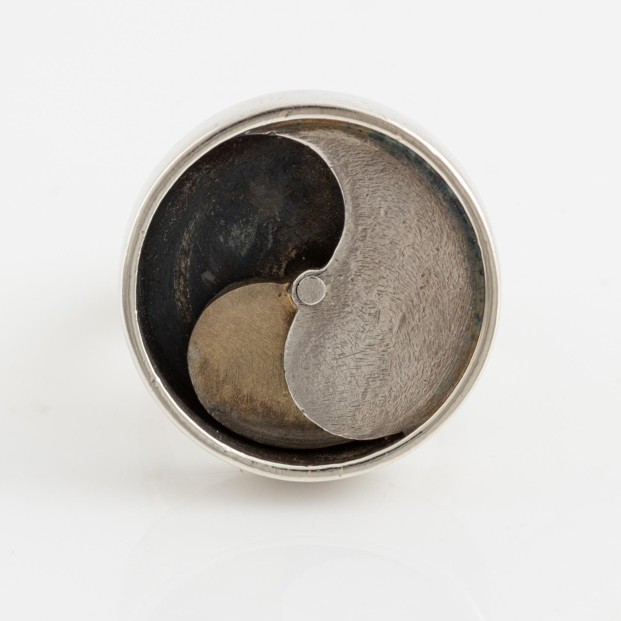 Jens christian thejls  silver, kinetic ying yang. Denmark 1960's.