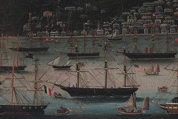 An oil painting of Hong Kong by an anonymous artist, Qing dynasty, 19th Century.
