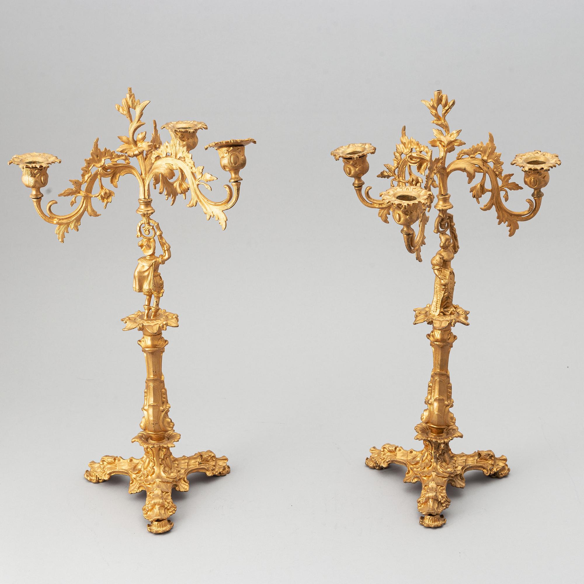 A pair of neo-rokoko candelabra from the second half of 19th century.