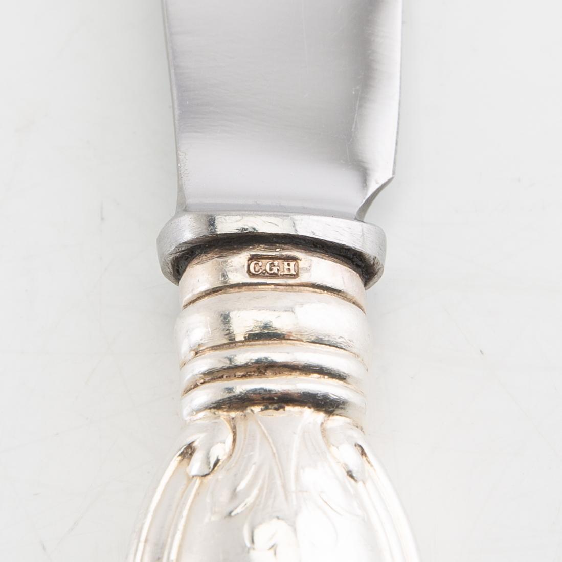 Cutlery, 86 dlr "Olga" silver CG Hallberg Stockholm 1950s.