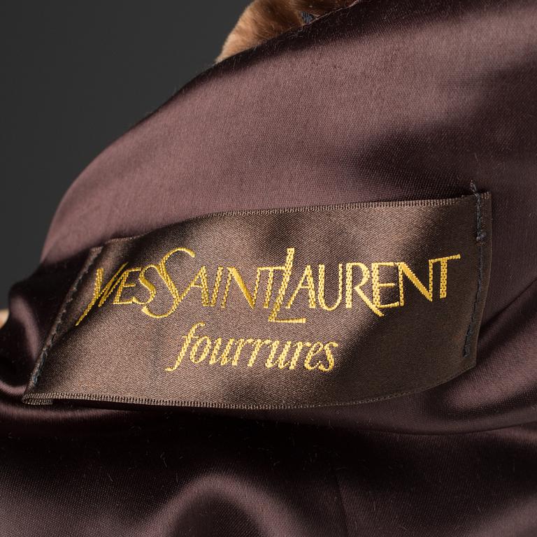 An Yves Saint Laurent Fourrures fur coat, French size 38.