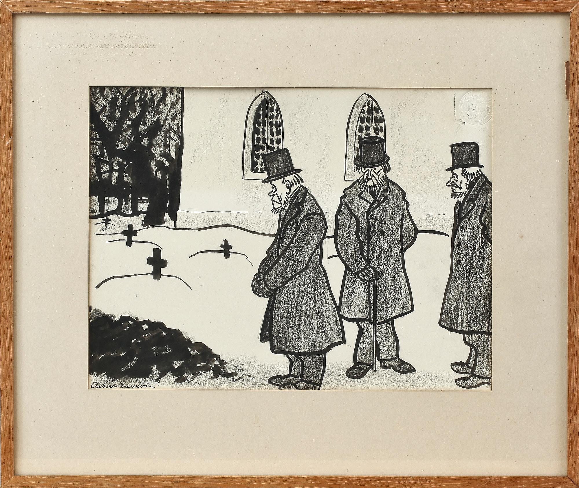 ALBERT ENGSTRÖM, blandteknik på papper, sign.