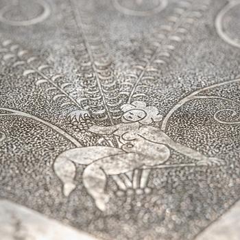 Anna Petrus, a pewter top tray table on a base by Uno Åhrén, executed in her studio, Stockholm, ca 1922-25.