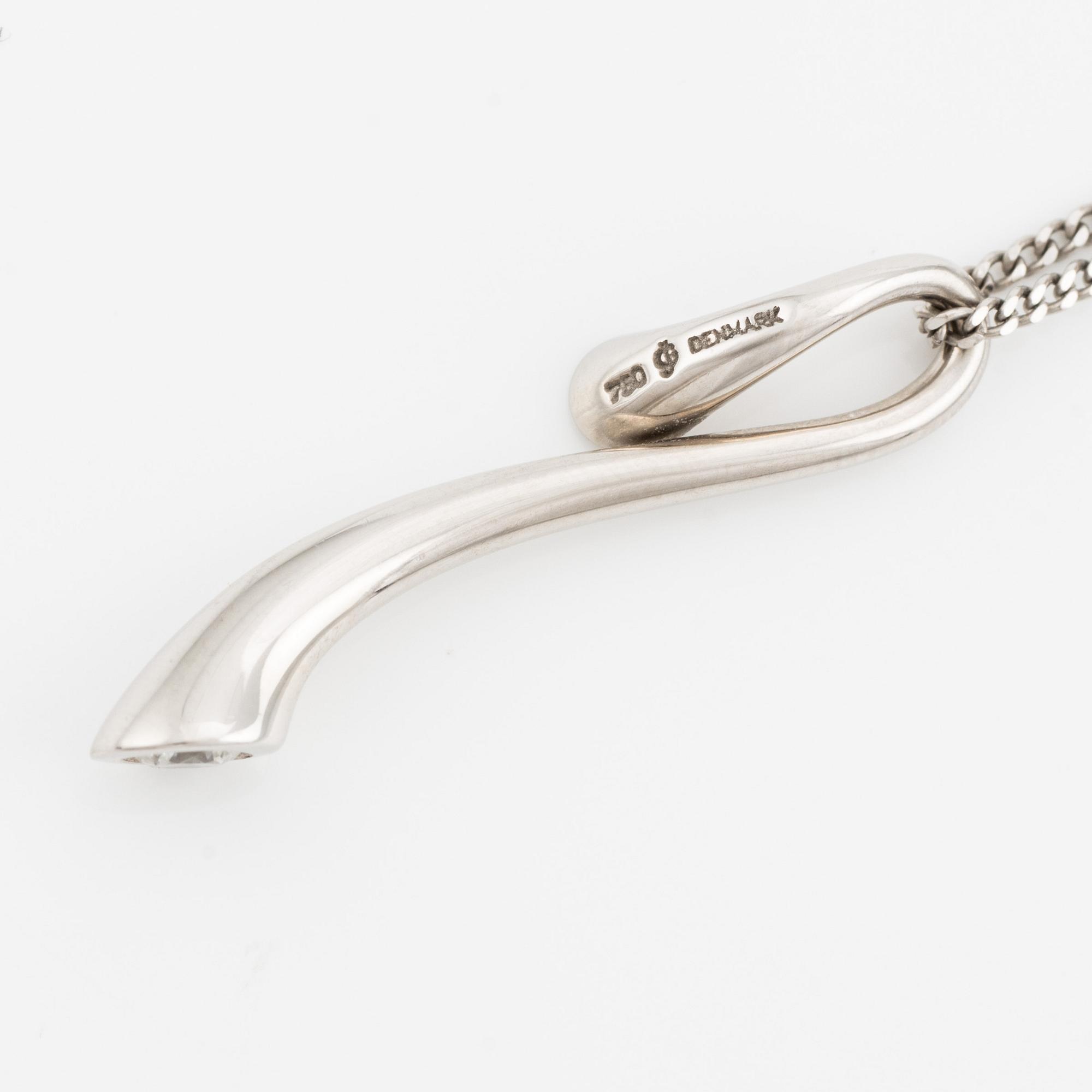 Georg Jensen, hänge och örhängen, 18K vitguld. med briljantslipade diamanter.
