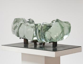 Edvin Öhrström, a cast glass sculpture, Lindshammar Glassworks, 1976, ed. 1/9.