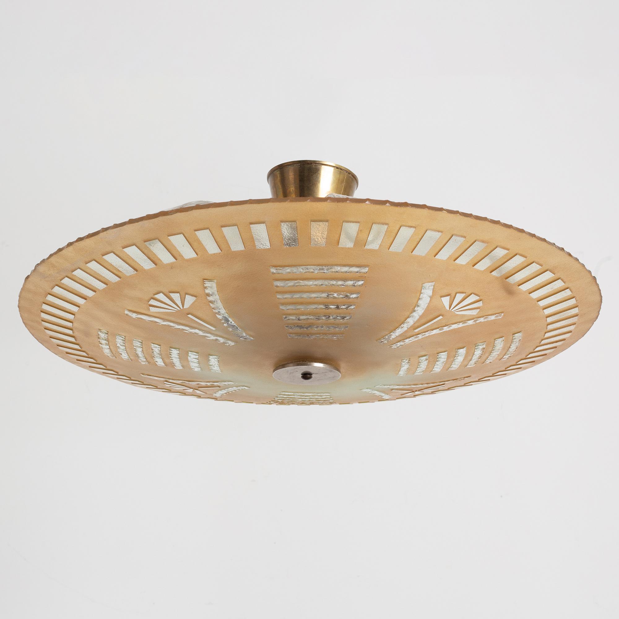 Haga Glasindustri, taklampa, Eriksmåla, 1940-tal.