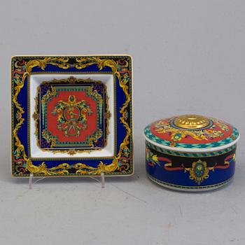 A set of three porcelain ware, " Le Roi Soleil", Versace for Rosenthal.