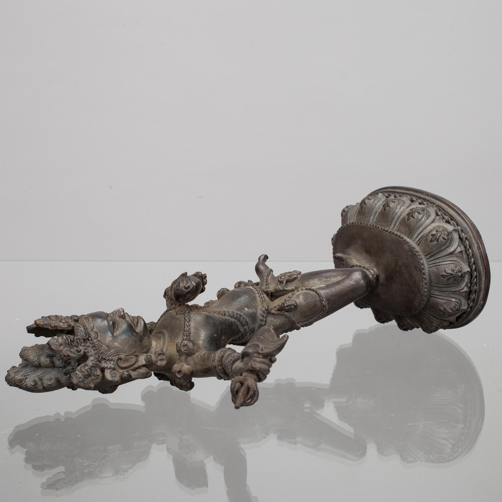 SKULPTUR, patinerad mässing, Tibet 1900-talets senare hälft.
